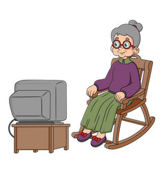 Old Woman Sitting In An Rocking Chair