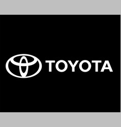 Toyota Logo Brand Car Symbol With Name White