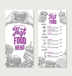 Vintage Fast Food Restaurant Menu Template