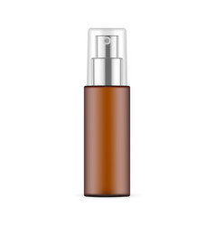 Amber Cosmetic Bottle Mockup With Metal Sprayer