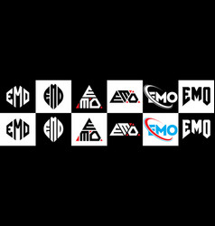 Emo Letter Logo Design In Six Style Polygon