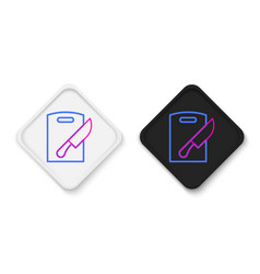 Line Cutting Board And Knife Icon Isolated