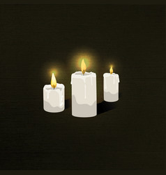 Lit Candle Elements On A Black Background