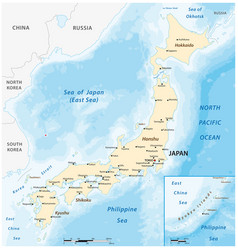 Map Of The East Asian Island Nation Of Japan