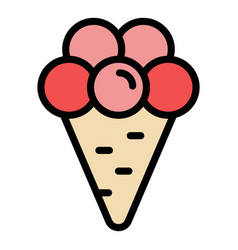 Summer Ice Cream Icon Flat