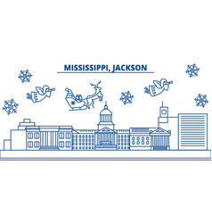 Usa Mississippi Jackson Winter City Skyline