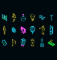 Breakthrough Icons Set Neon