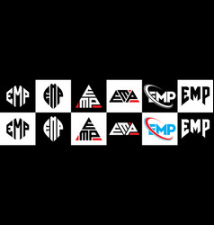 Emp Letter Logo Design In Six Style Polygon