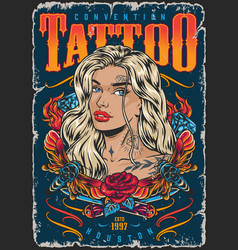 Female Tattoo Convention Poster Colorful