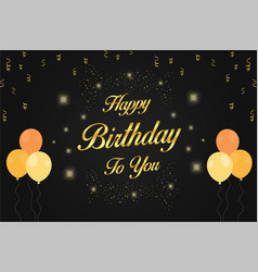 Golden Happy Birthday To You Lettering