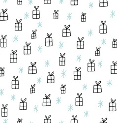 Hand drawn seamless pattern with christmas design Vector Image