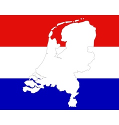 Map and flag of the Netherlands Royalty Free Vector Image