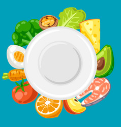 Of Plate With Food Healthy Eating