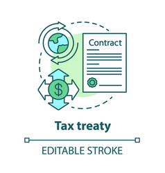 Tax Treaty Concept Icon International Agreement