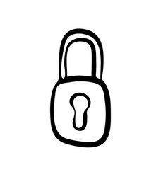 Handdrawn Lock Doodle Icon Hand Drawn Black