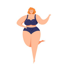 Plus Size Beautiful Woman In A Blue Bathing Suit