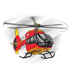 Red And Yellow Rescuers Helicopter Clip Art