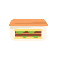 Sandwich Food Icon Flat Lunch Box