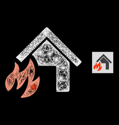 Shiny Intersected Mesh House Fire Disaster