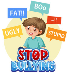 Stop Bullying Kids Text Design