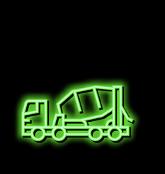 Truck Concrete Transportation Neon Glow Icon