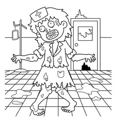 Zombie Nurse Coloring Page For Kids