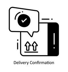 Delivery Confirmation Doodle Semi Solid Icon Desig