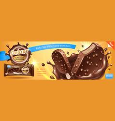 Deluxe Chocolate Ice Cream Bar Ads Premium Ice