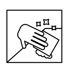 Hand Wiping Line Style Icon