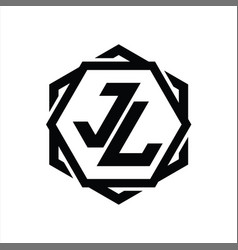 Jl Logo Monogram Hexagon Shape With Geometric