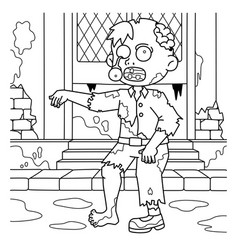 Zombie Boy Coloring Page For Kids