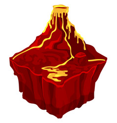 Isometric Volcano On Flying Island Game Texture