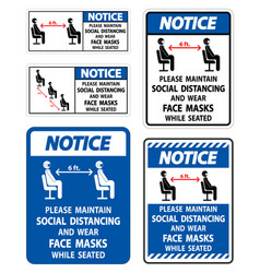 Notice Maintain Social Distancing Wear Face Masks