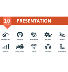 Presentation Set Creative Icons Breaking Limits