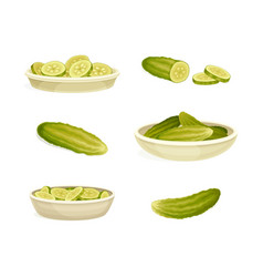 Sliced And Whole Pickled Cucumber Or Gherkin