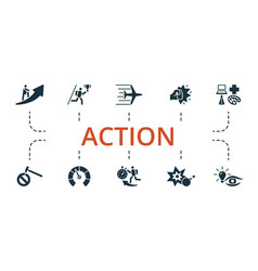 Action Set Creative Icons Ascent Solid Start