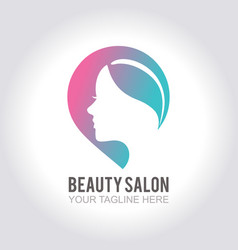 Beauty Salon Icon Logo Template With Woman