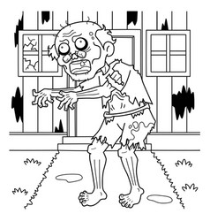 Old Zombie Coloring Page For Kids