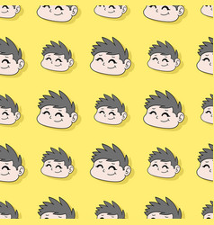 Smile Chubby Cool Boy Seamless Repeat Pattern