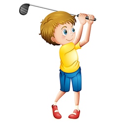 A Young Man Playing Golf