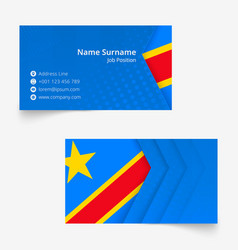 Dr Congo Flag Business Card Standard Size 90x50