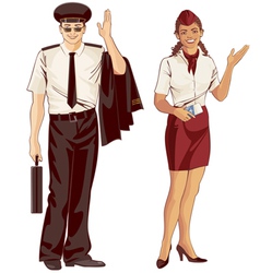 Flight Attendant And Pilot