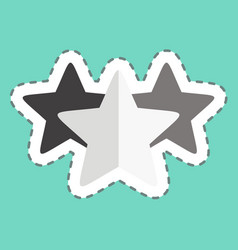 Sticker Line Cut Three Stars Related To Stars