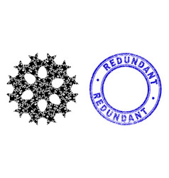 Blue Distress Redundant Seal And Virus Cell Icon