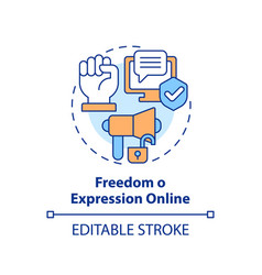 2d Thin Linear Icon Freedom Of Expression Online