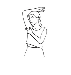 Line Art Armpit Woman Hand Up Clean Skin