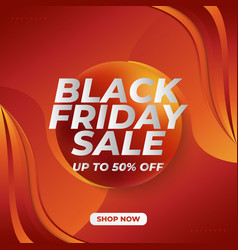 Black Friday Sale Banner With Orange Background