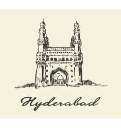 Hyderabad India Charminar Drawn Sketch