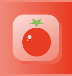 Tomato Vegetable 3d Button Outline Icon Healthy