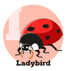 Cartoon ladybug flashcard for children Royalty Free Vector